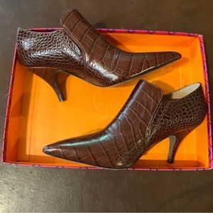 Tory Burch Georgia 80mm Ankle Bootie Croco Emboss